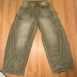 Vintage Style Barrel Wide Leg Jeans